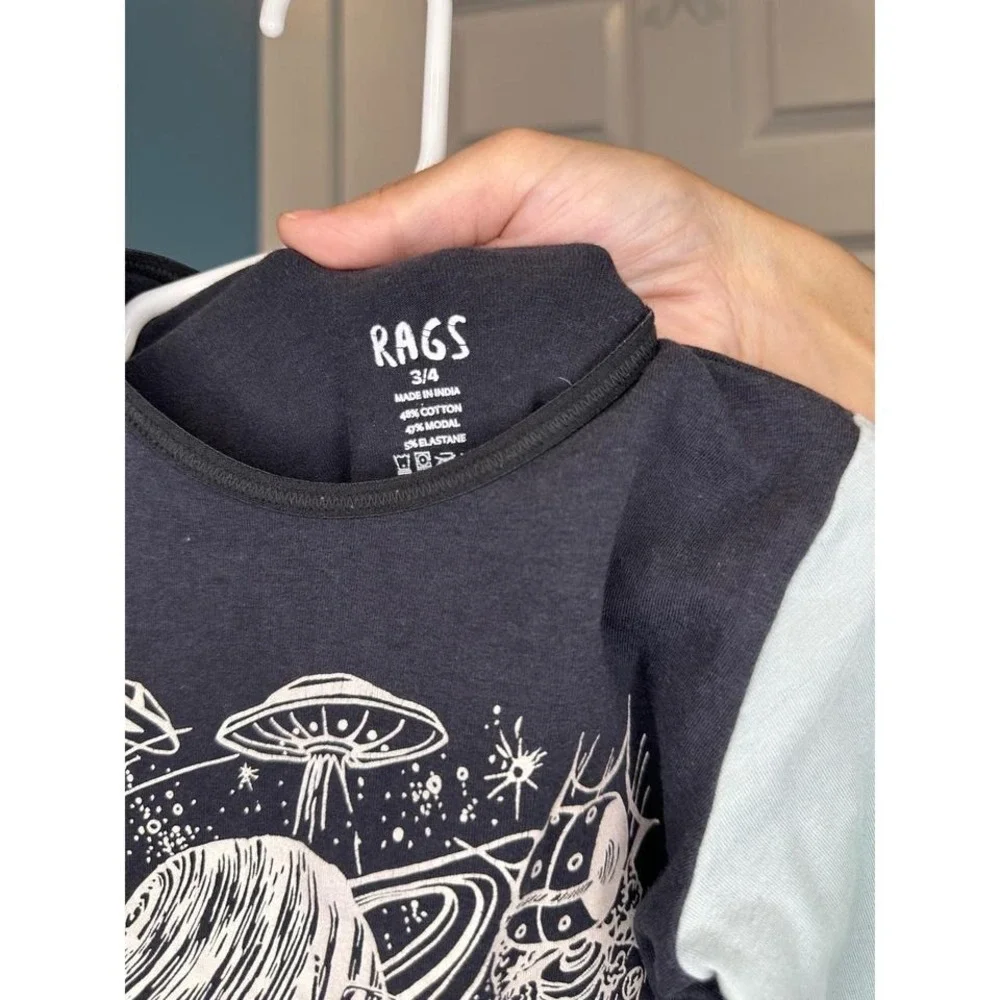Rags Kids Size 3/4 Space Robot UFO Sonic Boom Pajamas Jumpsuit‎ Romper
